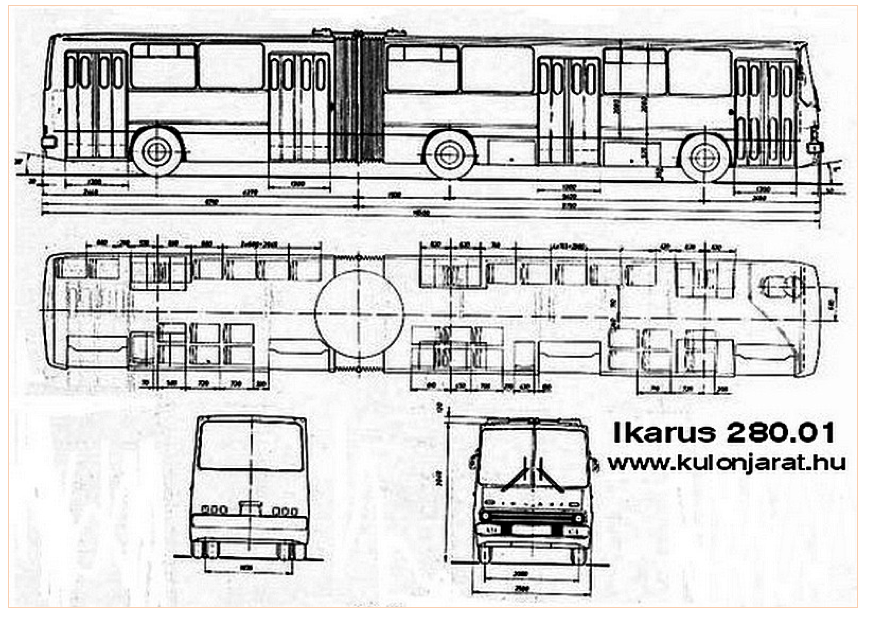 Схема сочлененного автобуса