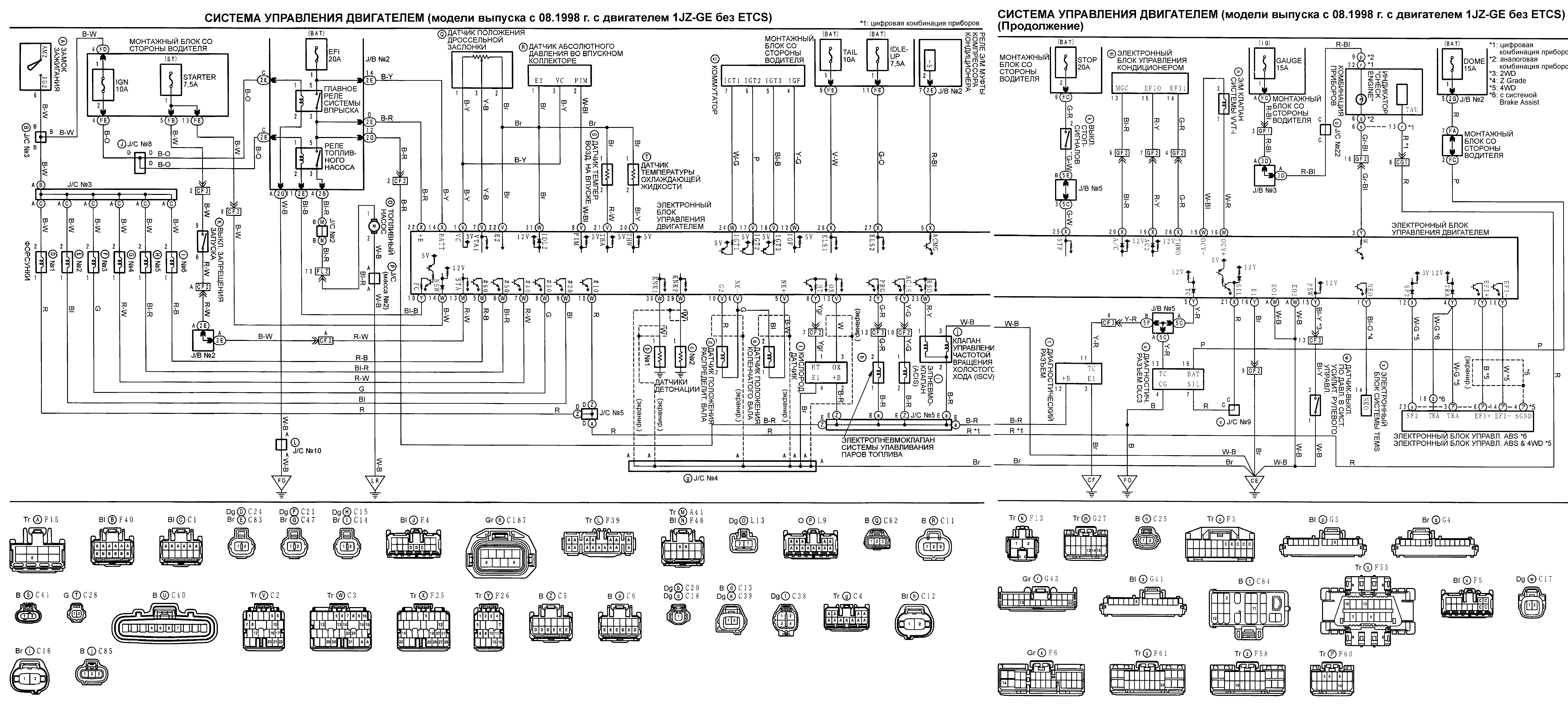 Схема управления двигателем Toyota 3l
