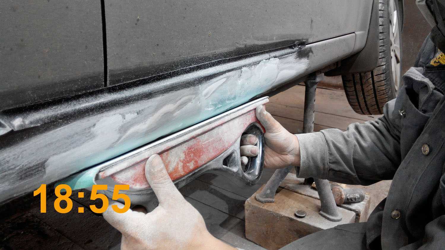 Как вытянуть порог на автомобиле своими руками в домашних условиях, выпрямить без покраски